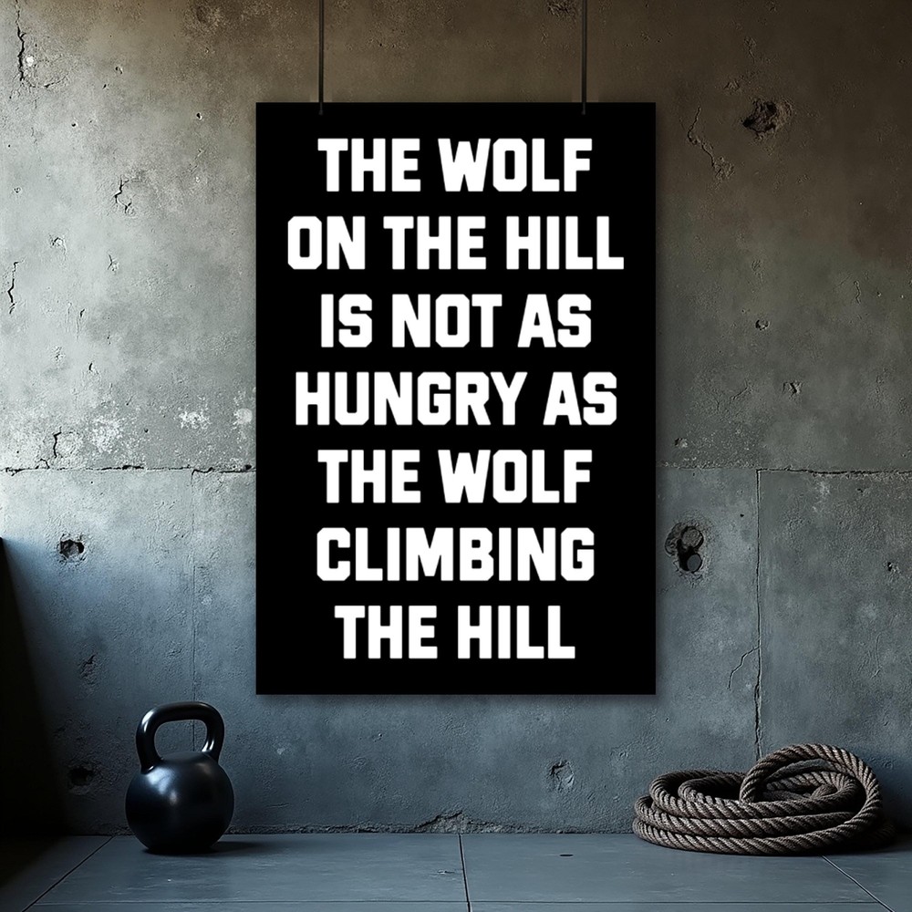 Motivational Wolf Poster for Office or Classroom Wall Art