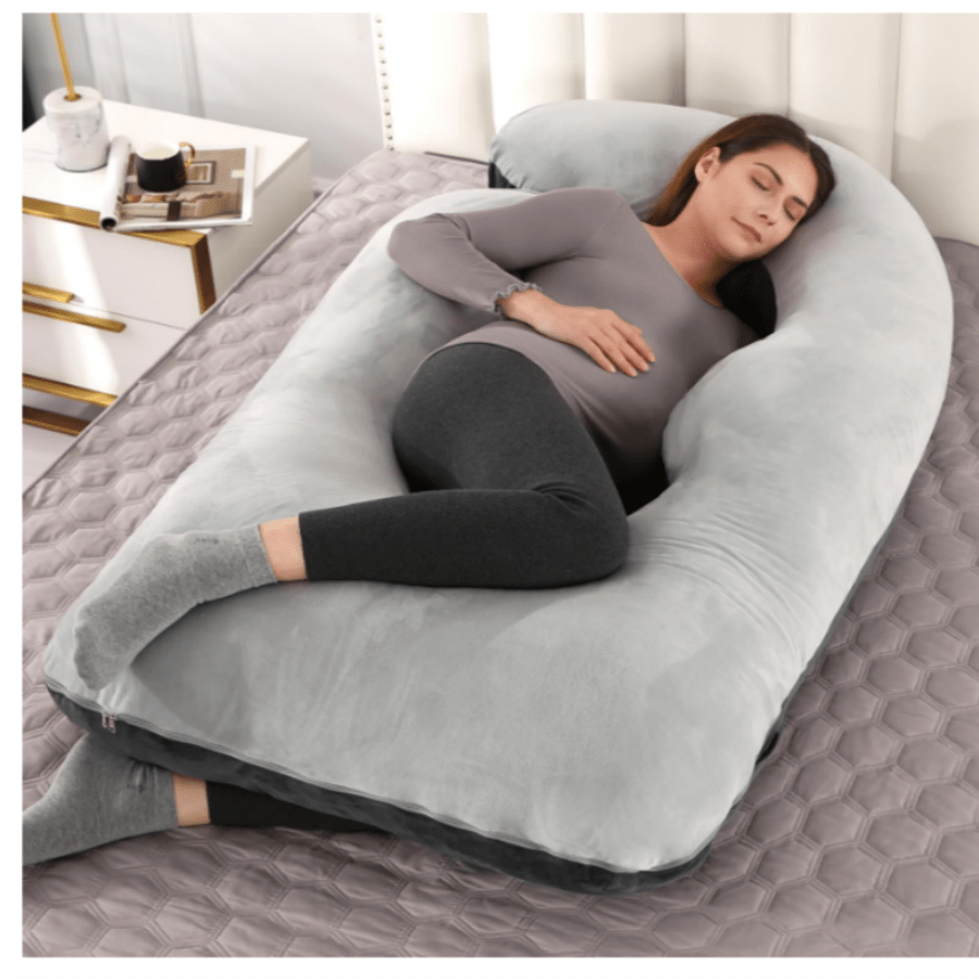 New Pregnancy Body Pillow with Removable Cover for Back Hip Leg Support
