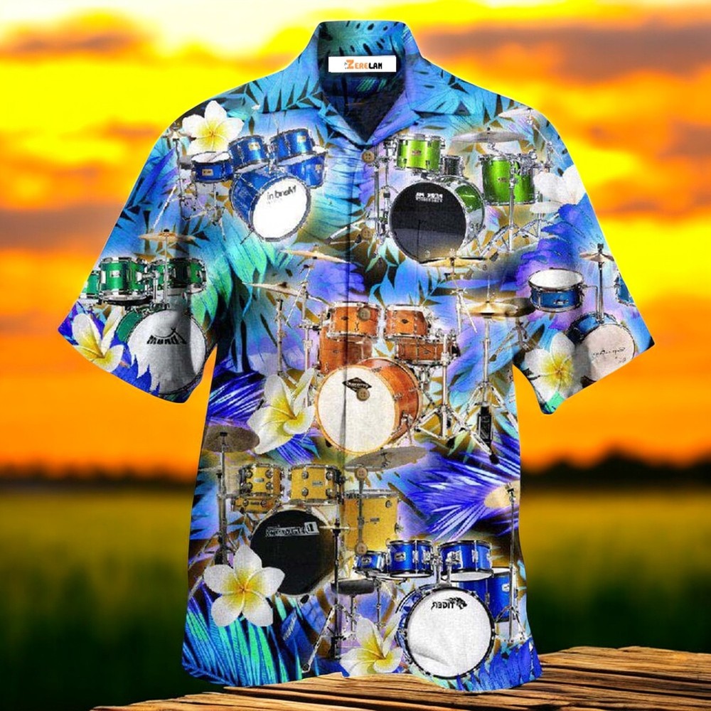 Music Is Better With Drums And Plumerias Hawaiian Shirt