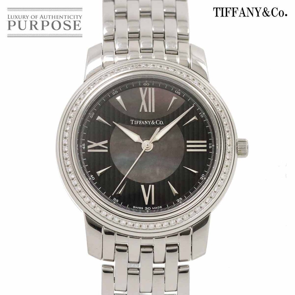 Tiffany Co. Markround Z0046.17.10B90A00A Men s Watch Black Shell Diamond Beze