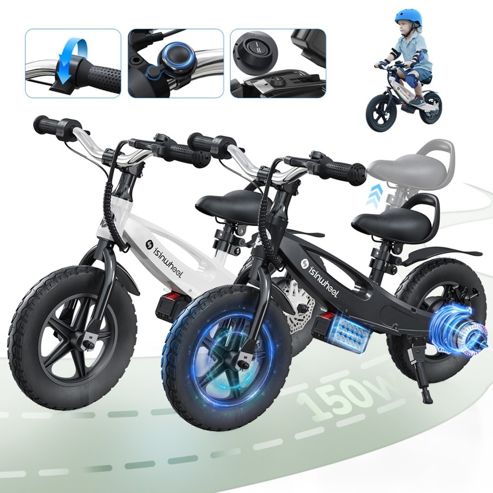 iSinwheel Electric Bike Kids Gift Electric Balance Bicycle 150W Adjustable Seat