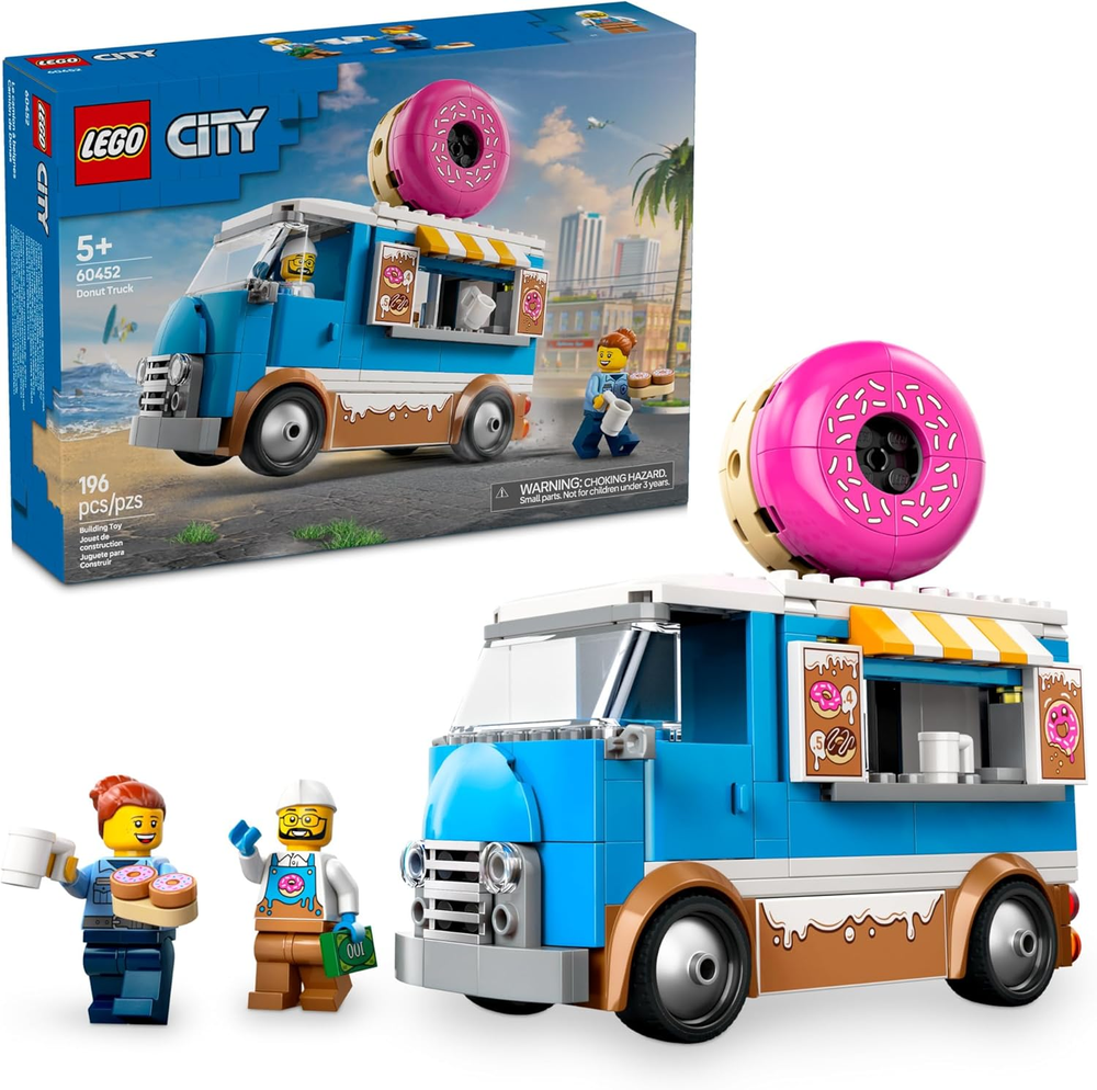 LEGO City Donut Truck Toy - Building Toy for Kids, Boys and Girls, Ages 5+ - Mob