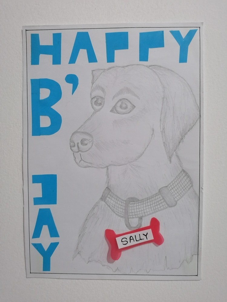Funny Dog-Themed Stretch Pencil Birthday Card for Pet Owners  -image