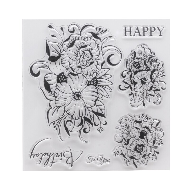 Flower Group Silicone Clear Seal Stamp DIY Scrapbooking Embossing Photo Album