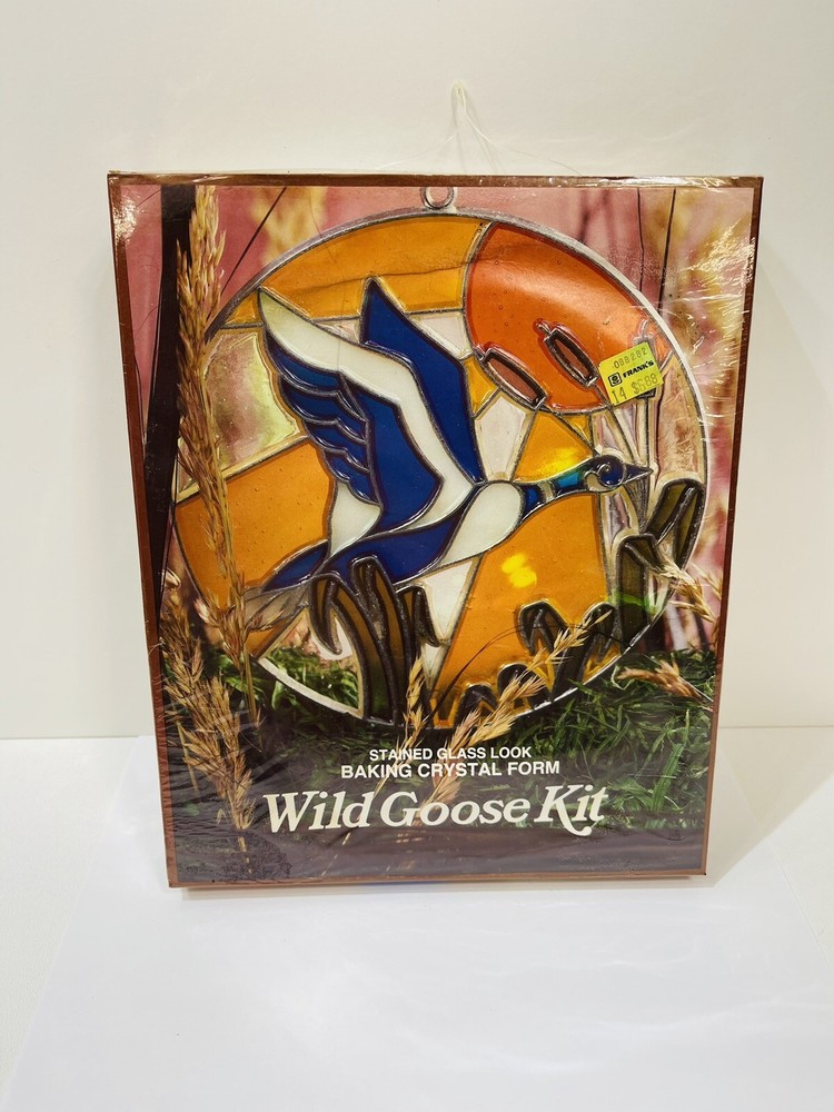 VINTAGE EZE FORM STAINED GLASS LOOK KIT BAKING CRYSTAL FORM Wild Goose SCENE ✅📝