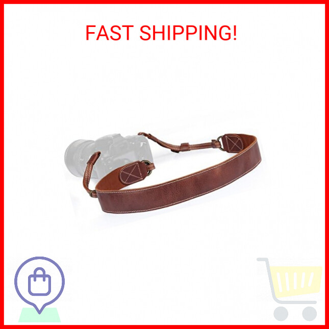 MegaGear MG1515 Sierra Series Genuine Leather Camera Shoulder or Neck Strap - Br