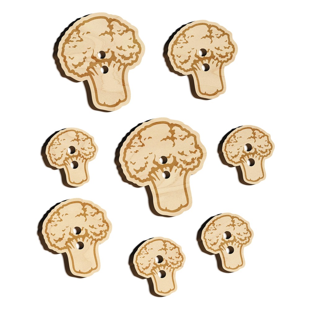 Vegetable Broccoli Wood Buttons for Sewing Knitting Crochet DIY Craft