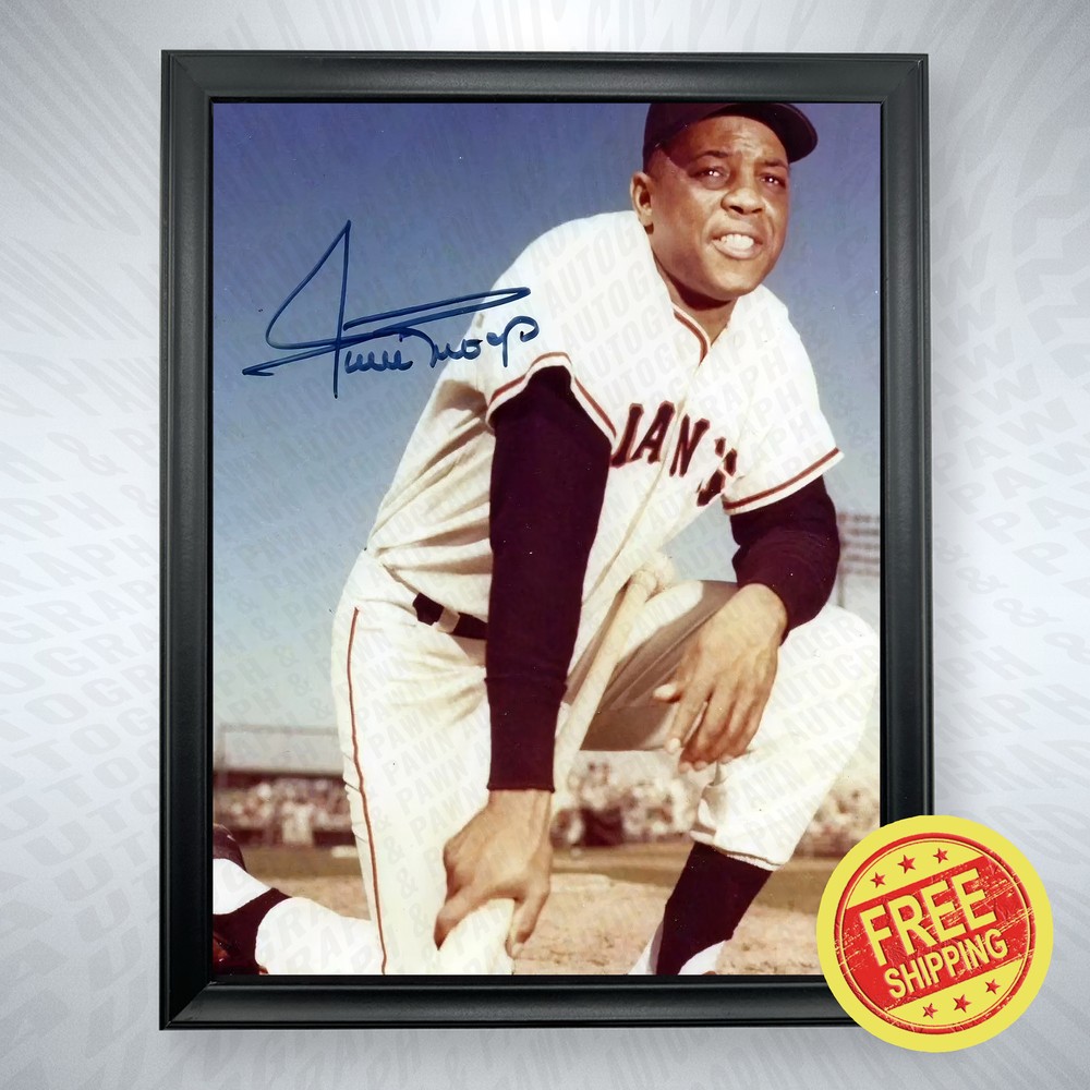 Willie Mays Framed Autograph Reprint Signed 8x10 Photo Signature Poster FREE SHI
