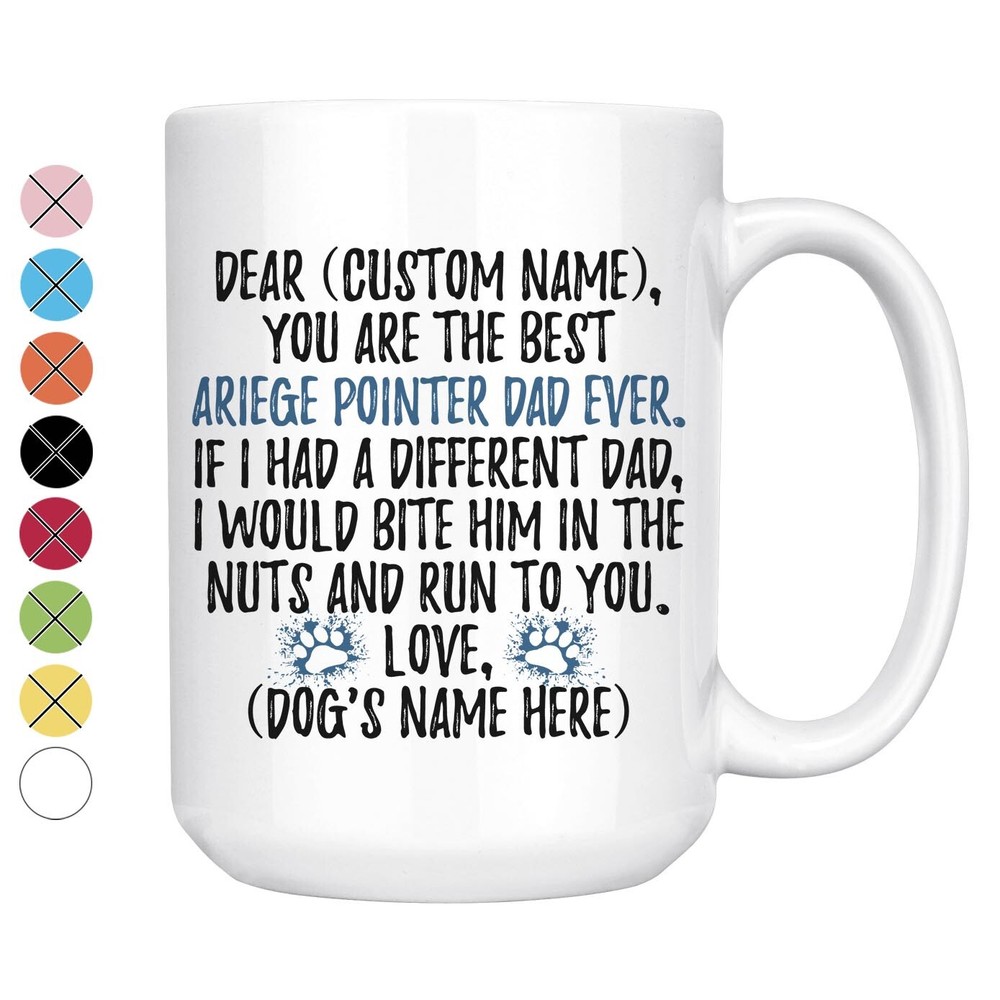 Personalized Ariege Pointer Dog Dad Mug, Braque de l’Ariège Owner Men Gift