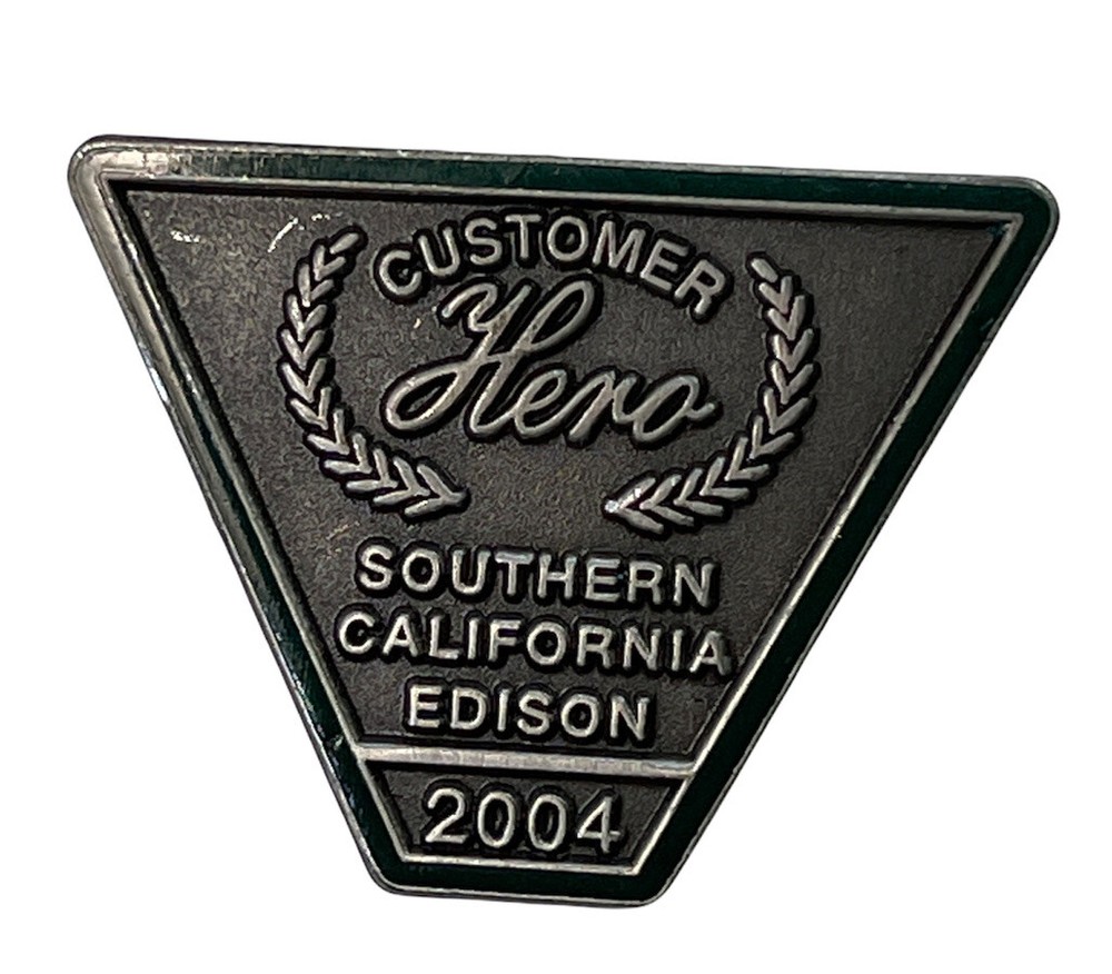Customer Hero Southern California Edison Pin Lapel 2004 Trapezoid Advertising-image