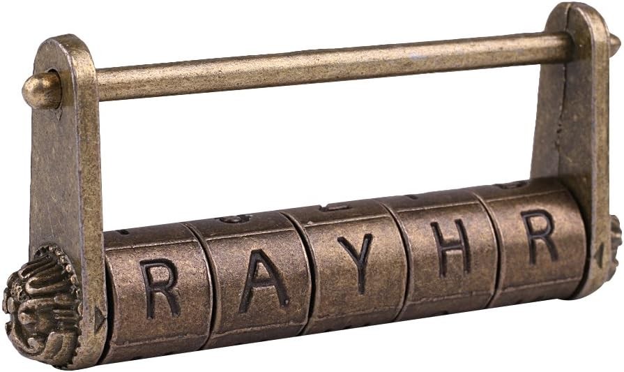 Antique Vintage Combination Password Lock, Decorative English Letter Padlock