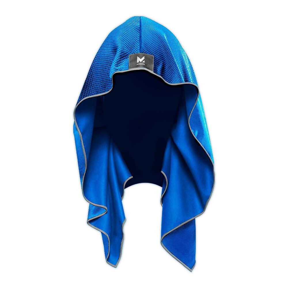 Stay-Cool Blue Hoodie Towel – Soft Microfiber, 2-Hour Cooling, Durable for Active Lifestyles