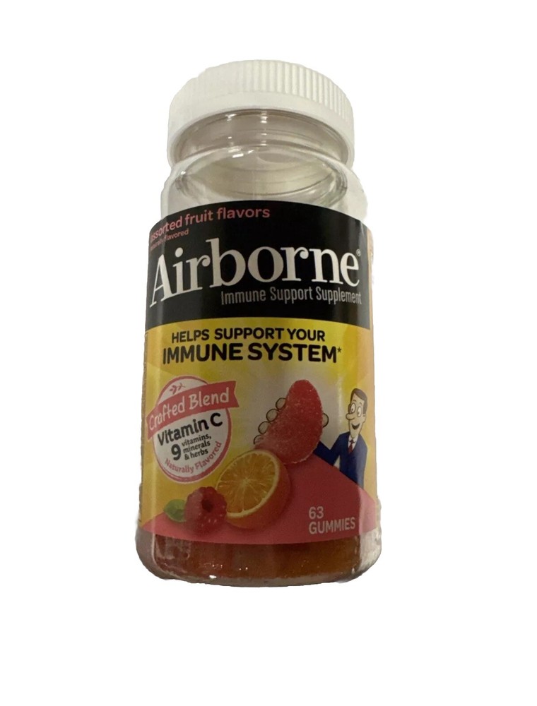 AIRBORNE Immune Support Supplement Vitamin C+ Assorted Fruit Flavor Gummies