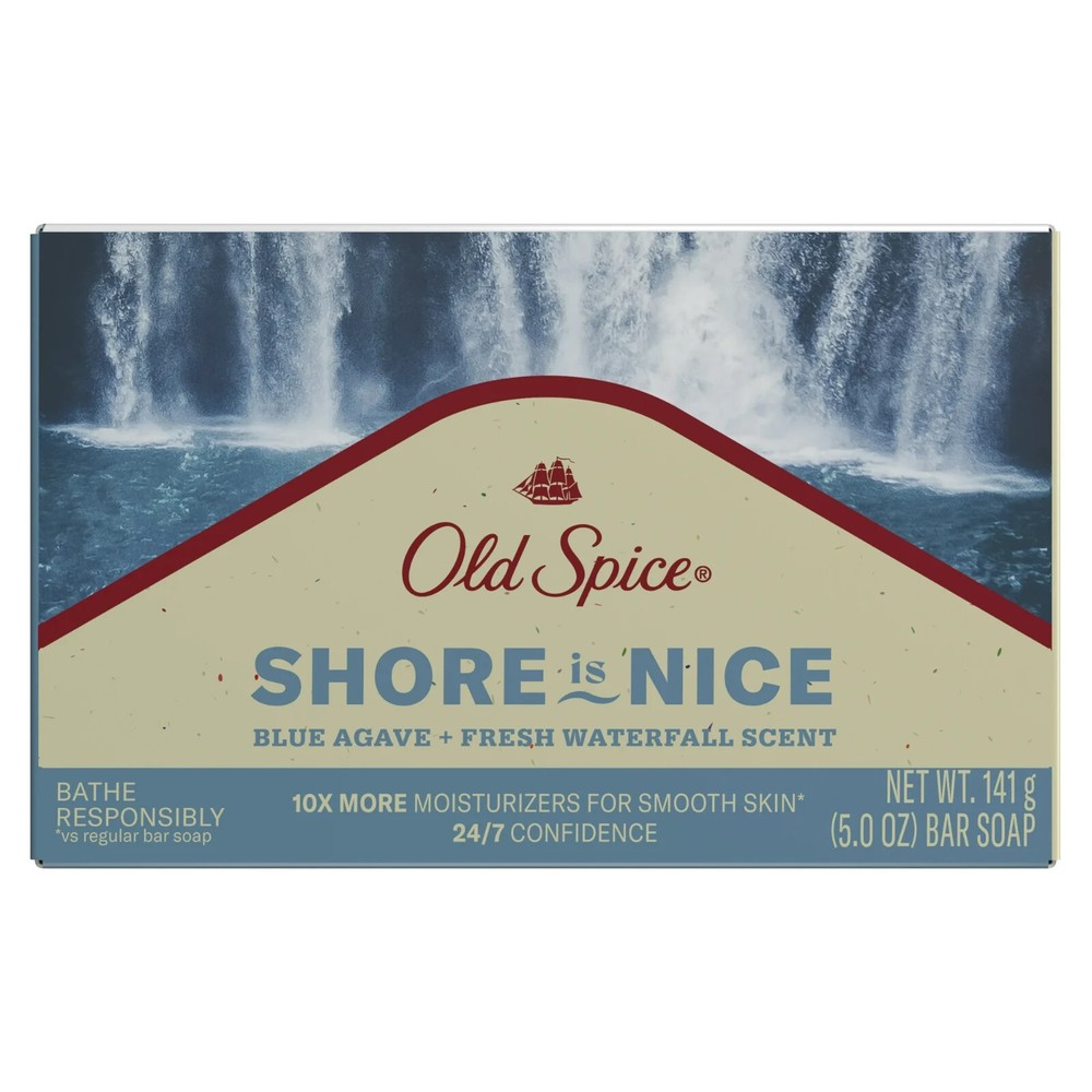 Old Spice Seas The Day Blue Agave Fresh Waterfall Scent Bar Soap 5OZ
