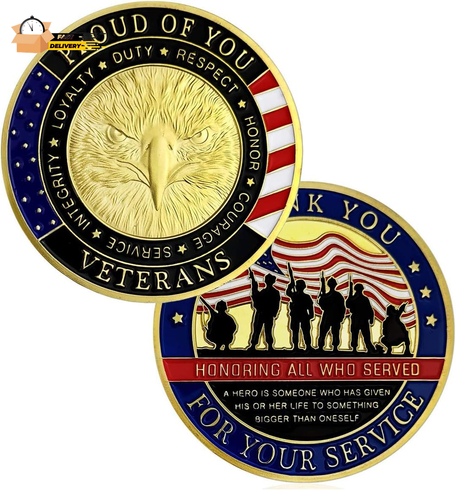 Thank You for Your Service Military Commemorative Coins Veterans Challenge Coin