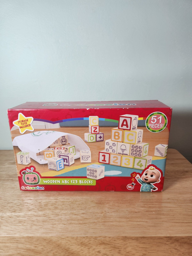 CoComelon 51-Piece Classic ABC Wooden Block Set NEW Opened Box