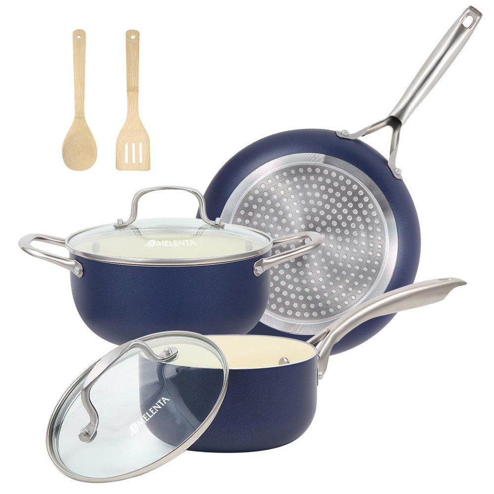 7-Piece Nonstick Ceramic Cookware Set for Induction Stoves