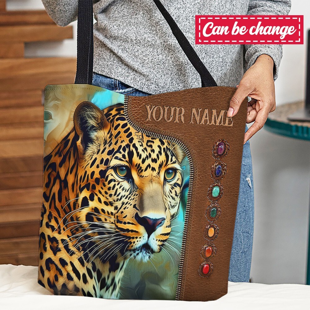 Custom Leopard Daisy Tote Bag - Funny Personalized Women's Tote-image