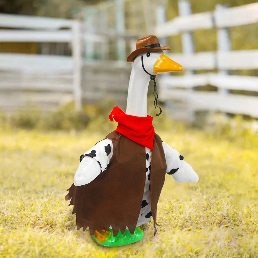 Cute Porch Goose Costume Fits 23-Inch Garden Statue for Outdoor Decor