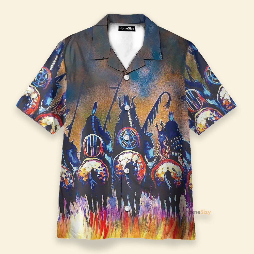 Native American Riding Horse   Hawaiian Shirt