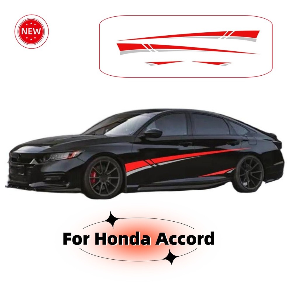 Honda Accord Vinyl Racing Stripe Decal Kit - 2PCS Side Door Stickers