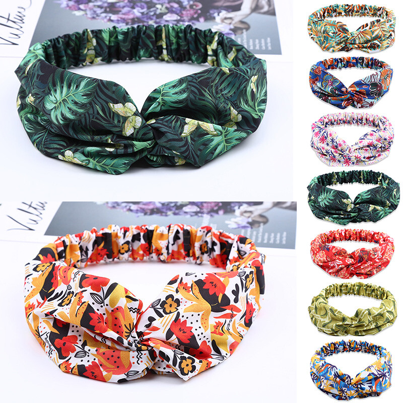 Floral Print Turban Headwrap for Women | Cross Knotted Hairband Accessory