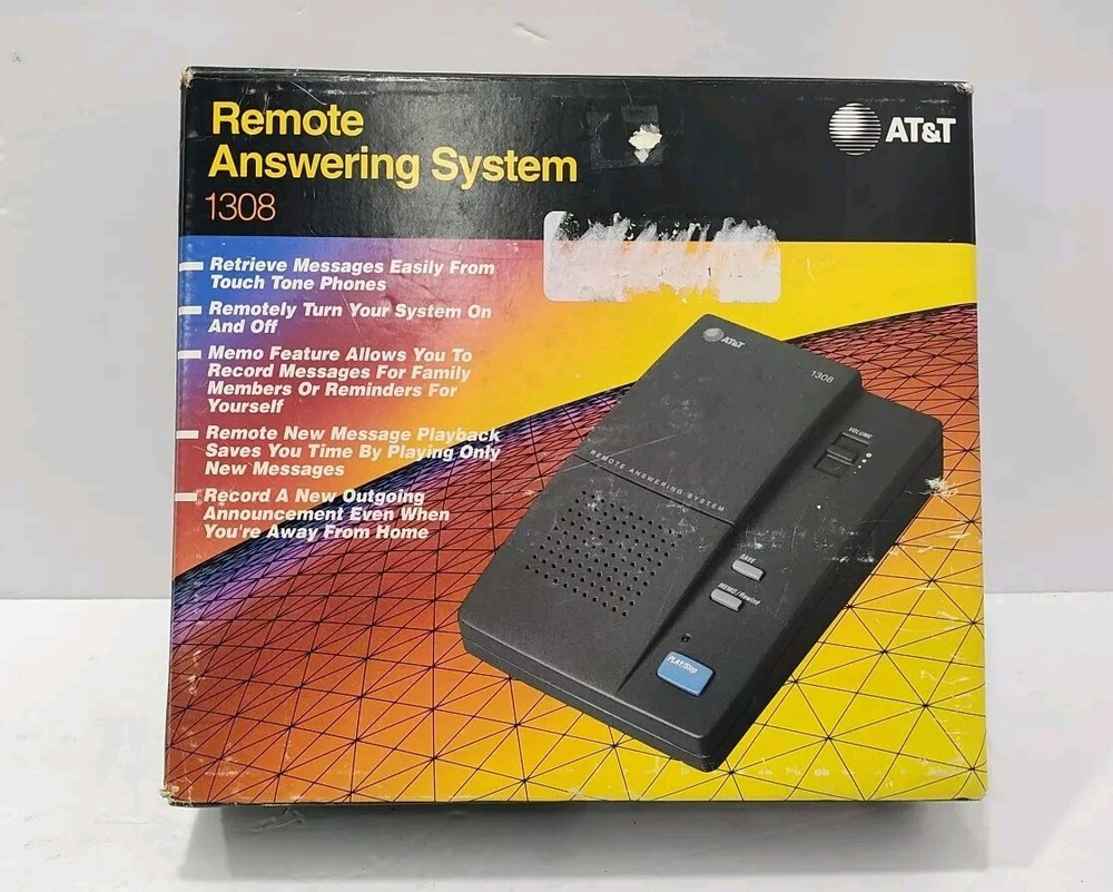 Vintage 1991 AT&T 1308 Remote Answering System Machine Gently Used With Box