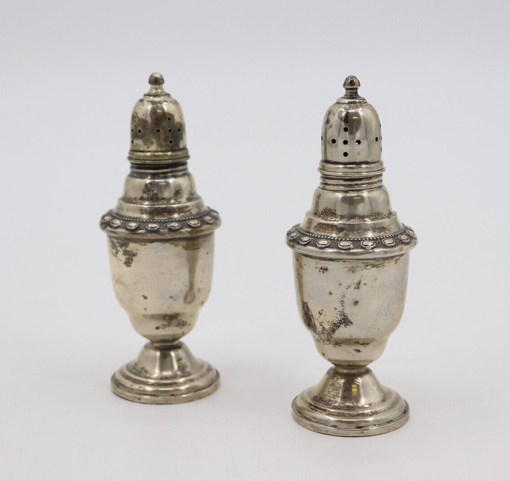 Vintage La Pierre Sterling Silver Weighted Salt Pepper Shakers