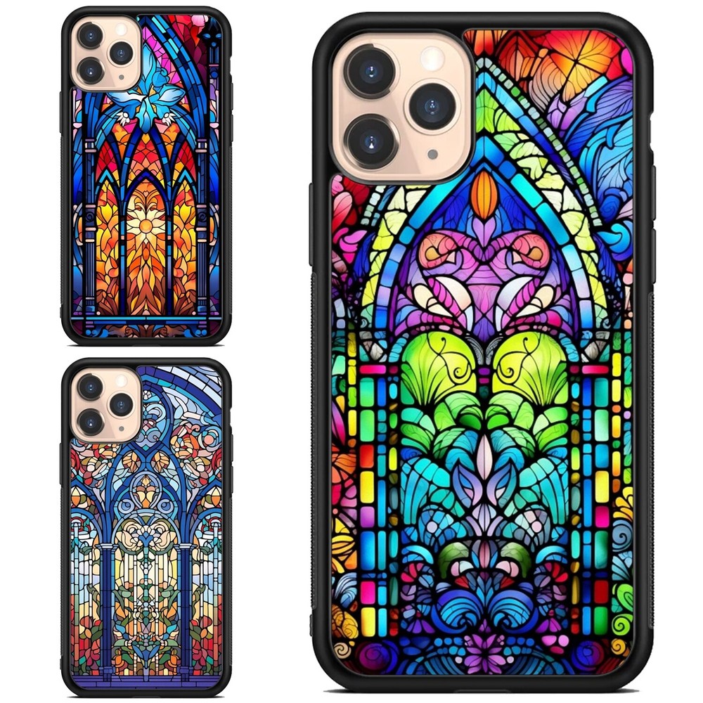 For Apple iPhone Samsung Galaxy Motorola Lightweight Cover Stained Glass Windown