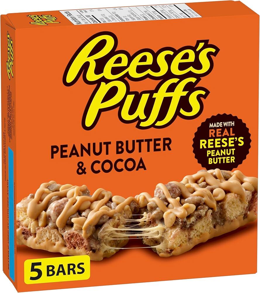 Reese Puffs Treats Peanut Butter & Cocoa Cereal Bars 120g/ 4.2oz Box Imported...