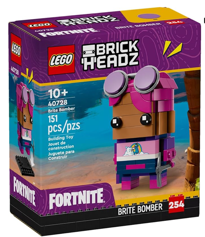 LEGO Brick Headz Fortnite Brite Bomber Building Kit for Ages 10+ Multicolor