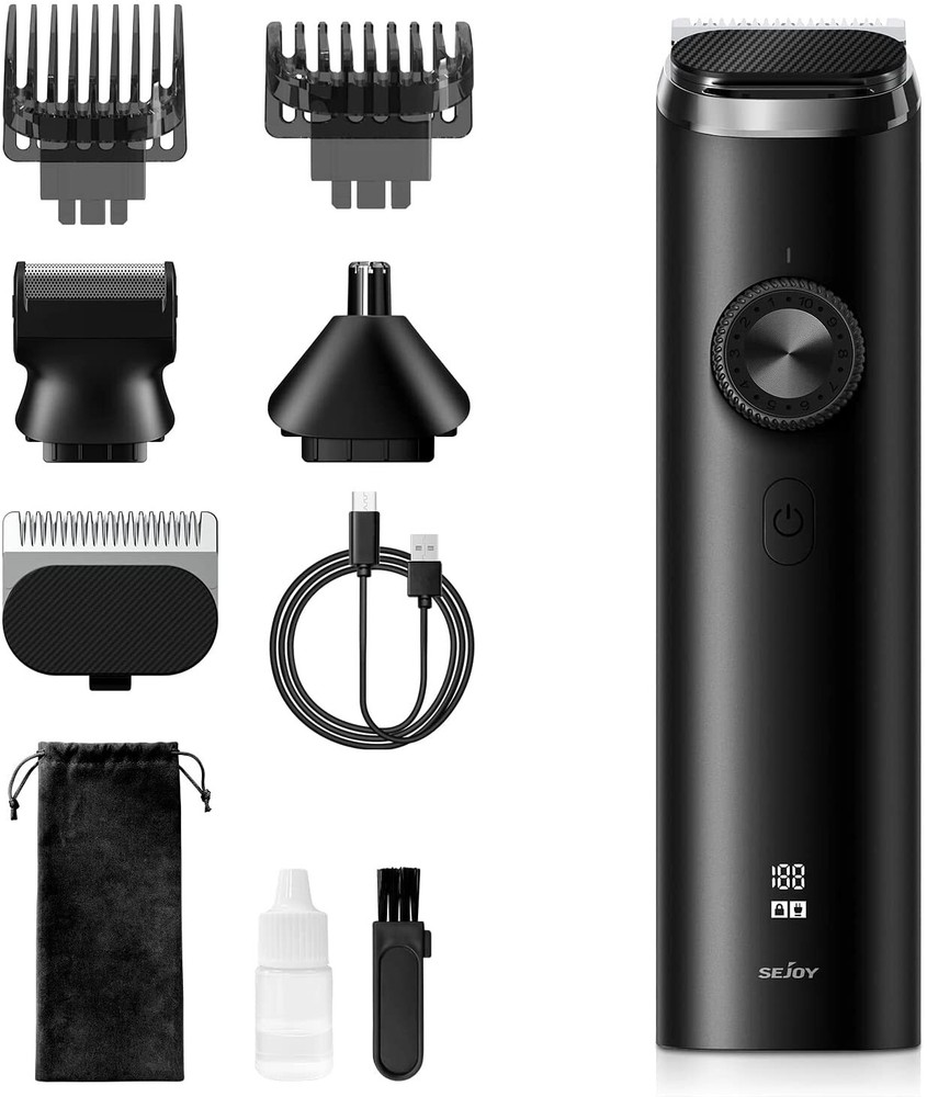 SEJOY 8in1 Beard Trimmer Cordless Hair Clippers Waterproof Rechargeable LED