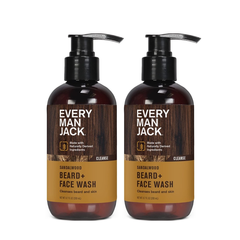 Sandalwood Beard + Face Wash - Made w/Naturally Derived Ingredients like Aloe...