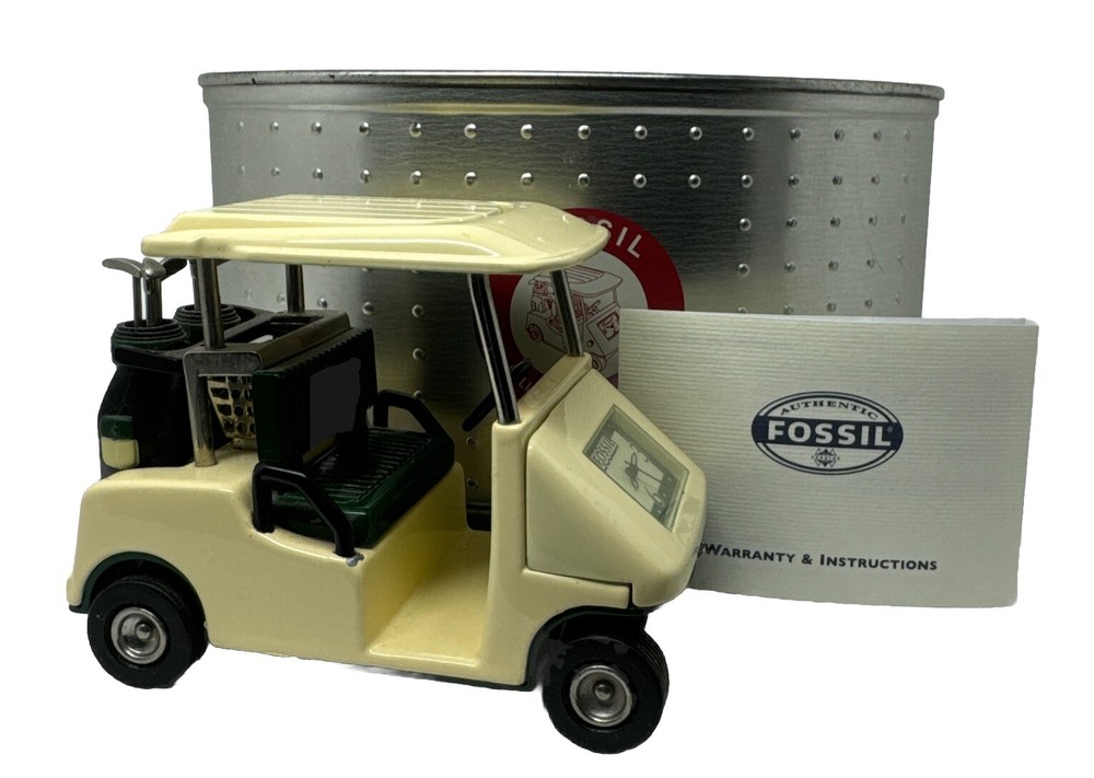 Fossil Golf Cart Clock Collectors Timepiece Not Working Not Tested For Parts