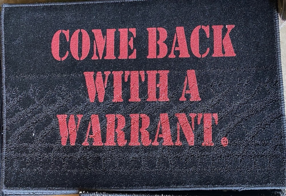 Back Off Warranted Door Mat for Indoor Outdoor Use Man Cave Garage