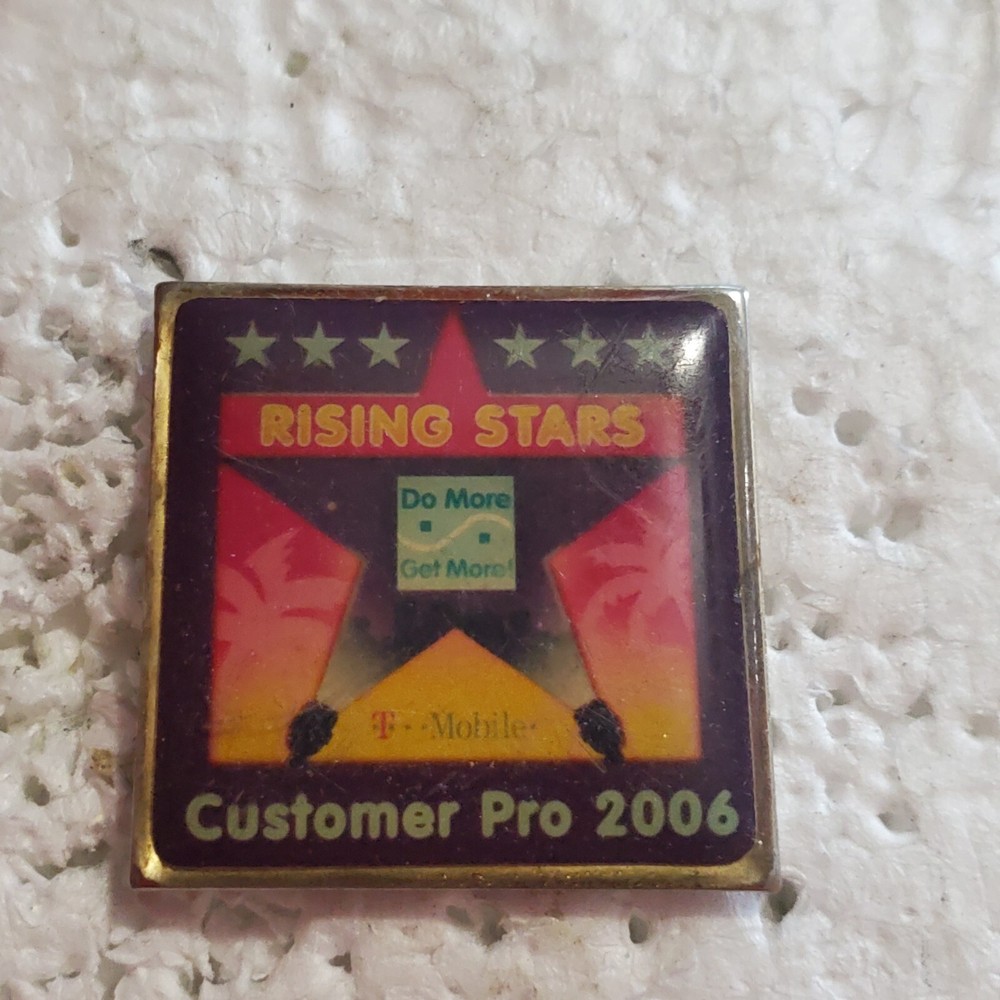 2006 Customer Pro Rising Star T Mobile Phone Company Lapel Hat Pin Do More Get-image