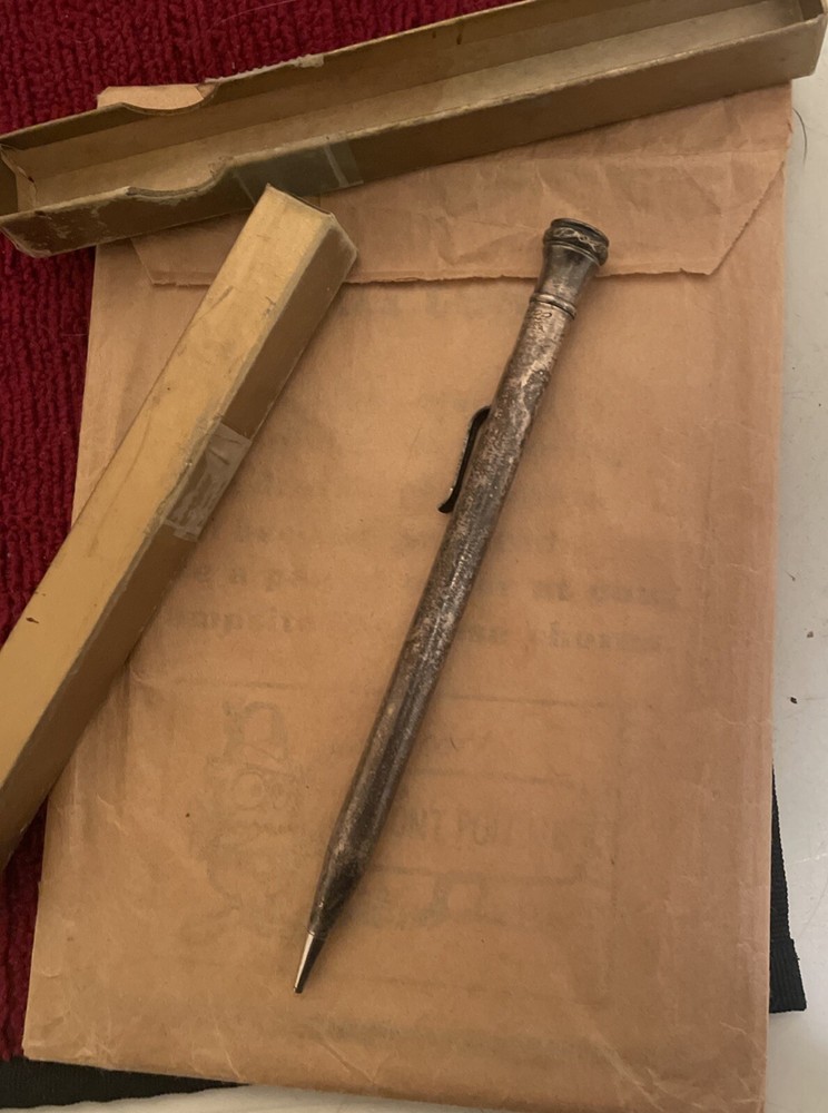 ~Full Size Antique WAHL EVERSHARP Silver Plated MECHANICAL PENCIL~