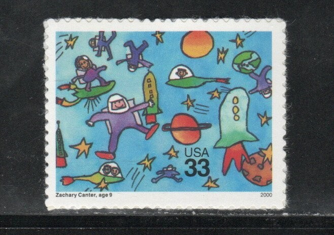 3414 *ZACHARY CANTER ~ STAMPIN THE FUTURE *   U.S. 33c Postage Stamp MNH