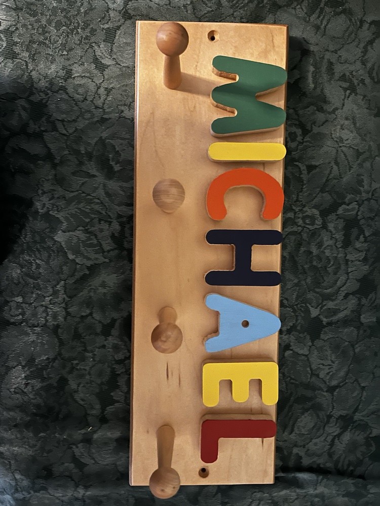 Personalized Wooden Coat Hanger Custom Name Michael-image