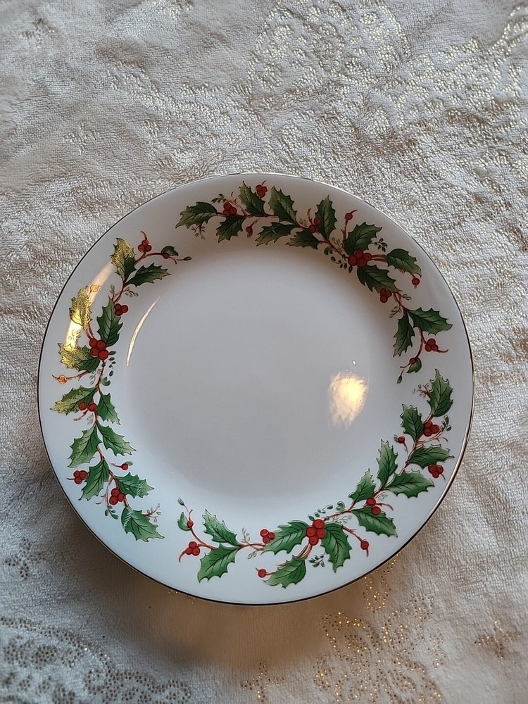 Christmas Dish Plates Noel Salad Snack Plate China Pearl