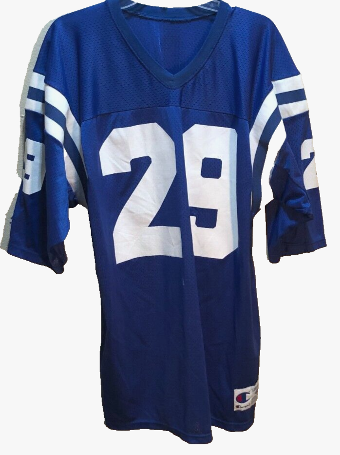 Eric Dickerson 29 Indianapolis Colts NFL Vintage 90s Champion AFC Blue Jersey 48