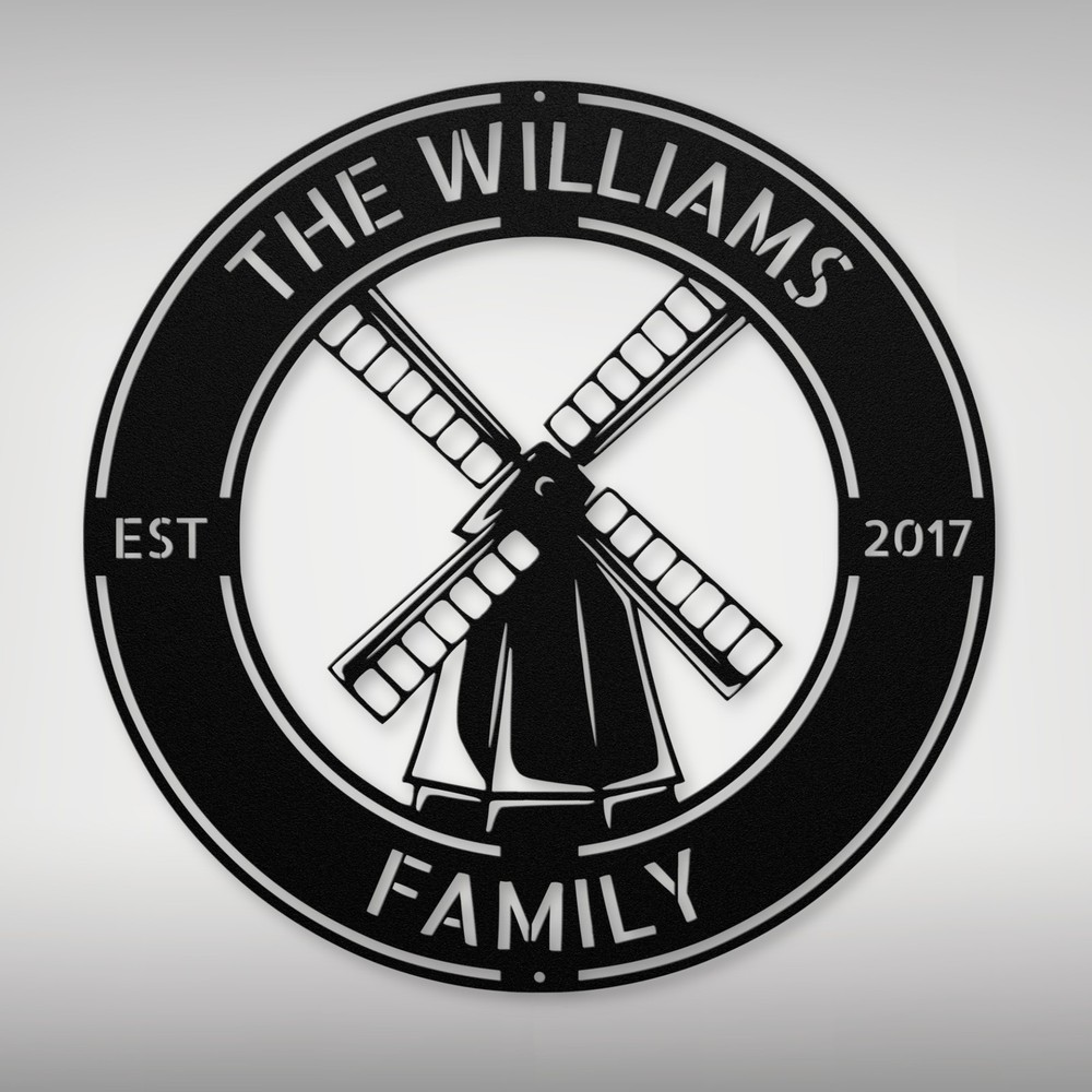 Custom Farmhouse Windmill Metal Sign - Personalized Home & Office Decor Gift-image