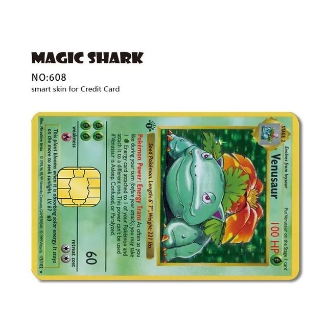 Credit Card SMART Sticker Venusaur Base Set Pokémon Card Decal-image