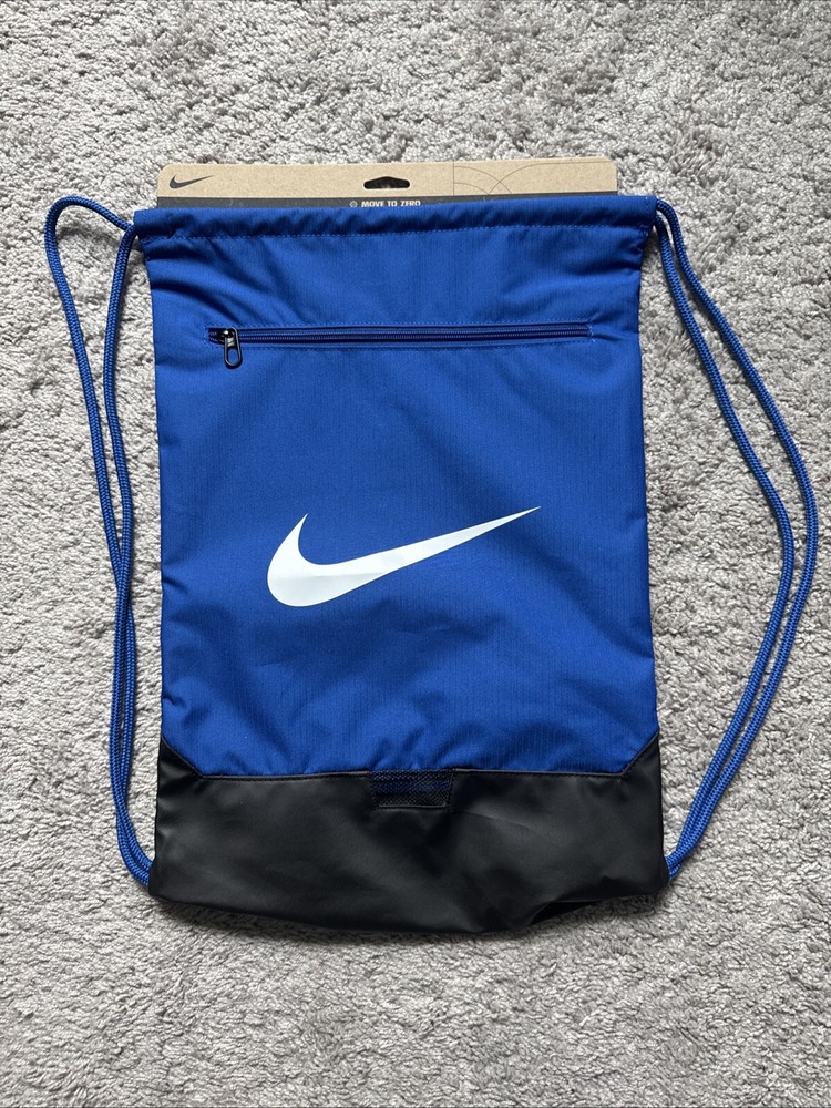 Nike Brasilia 9.5 Blue Drawstring Gym Backpack Training Sack