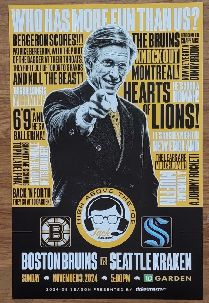 Boston Bruins Jack Edwards Night Poster