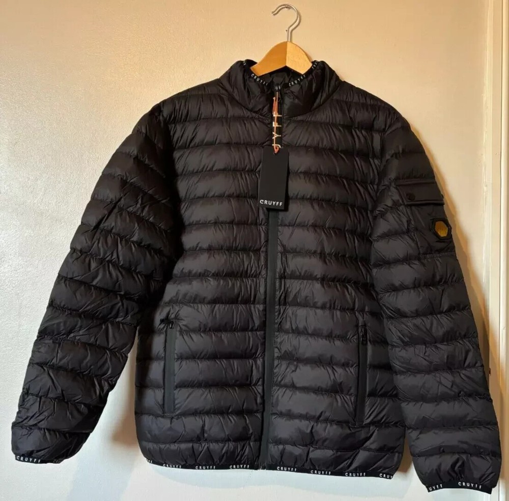 CRUYFF Black Down Puffer Jacket Mens Long Sleeve Size S or M BNWT RRP £169.95