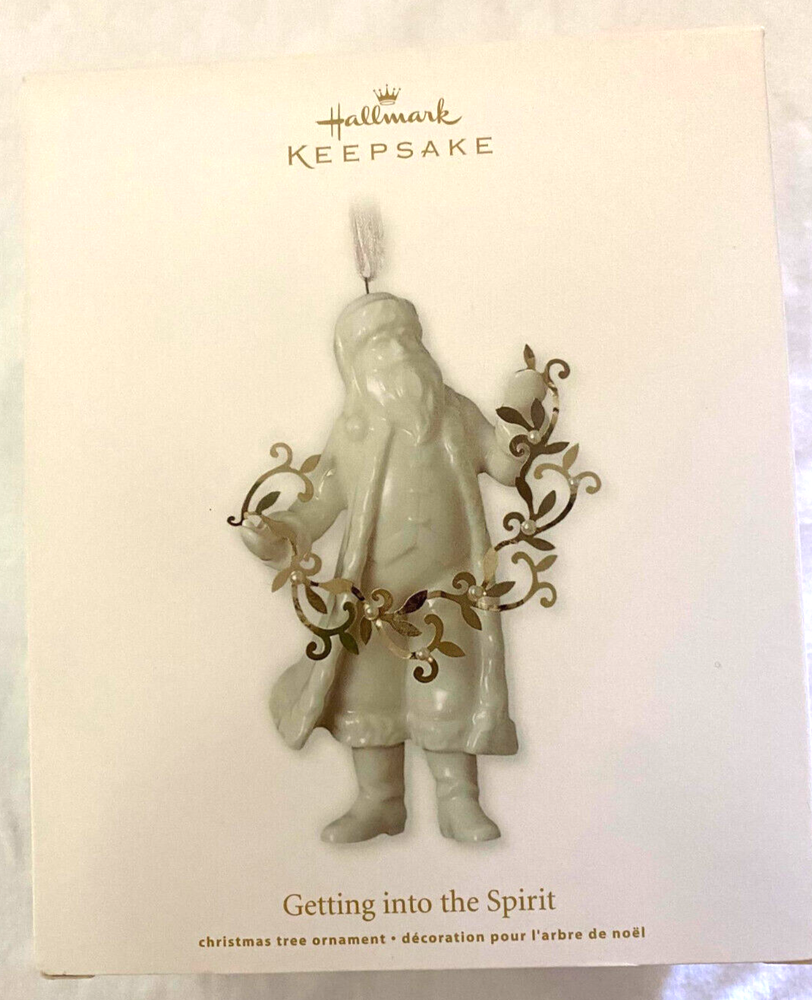 2011 Hallmark Keepsake Porcelain Santa Getting Into The Spirit Ornament