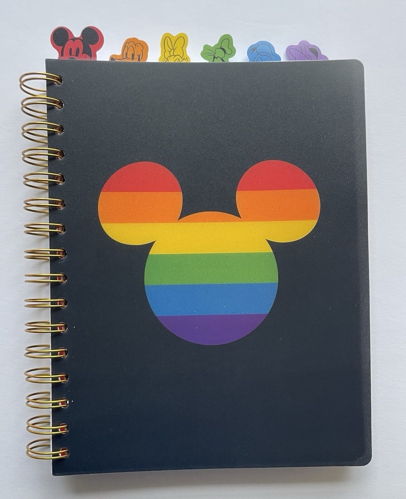 Disney Mickey Rainbow Tab Journal Notebook, Spiral Bound, 144 Lined Pages