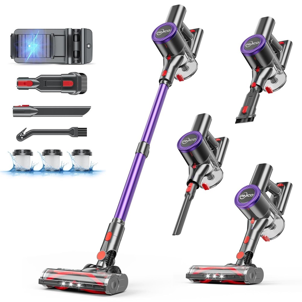 Cordless Vacuum Cleaner, 25kPA Vacuum Cleaners for Home, Stick Vac with Anti-...