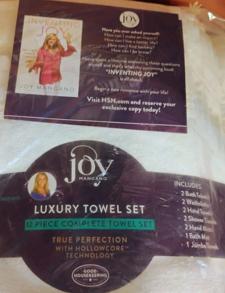 Joy Mangano 12-Piece True Perfection Luxury Towel Set in Bright White